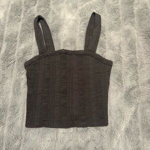 American Eagle Outfitters Charcoal Crop Top